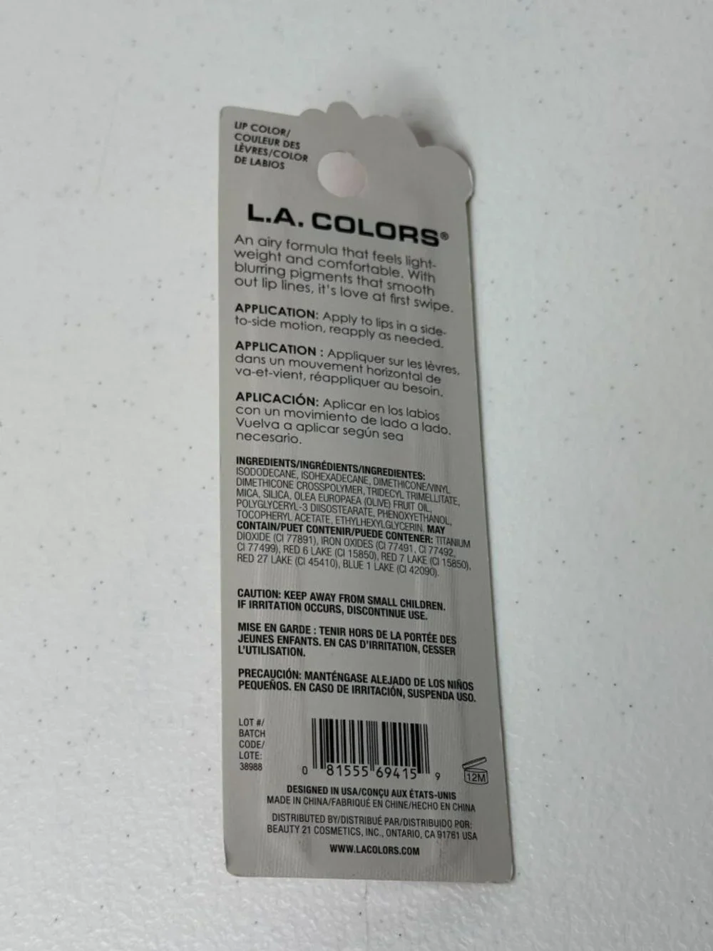 L.A. Colors Cloud Kisses Blurring Lip Color Cupids Mauve C69415 New